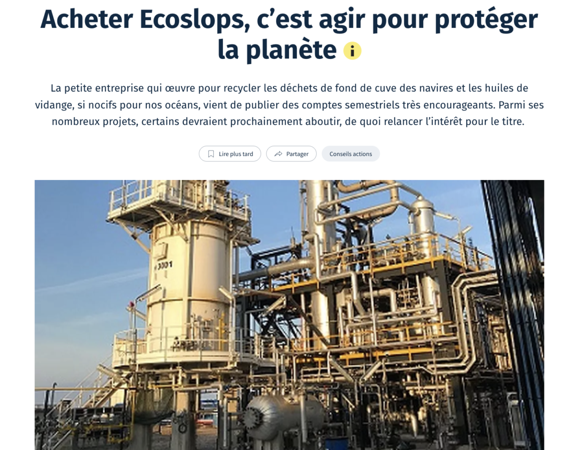 Investir Acheter Ecoslops Cest Agir Pour Prot Ger La Plan Te